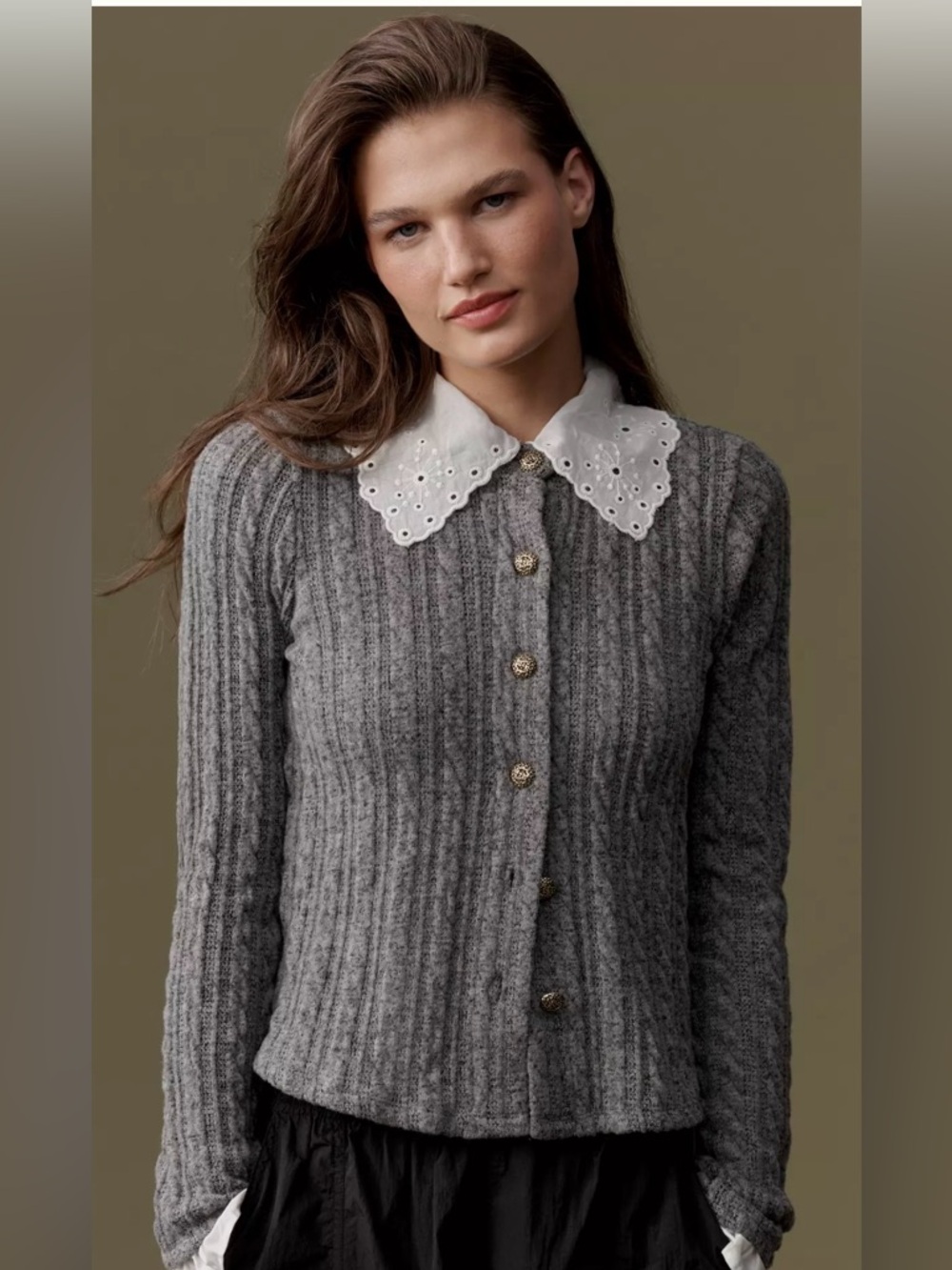 Maeve Lace Collar Cardigan